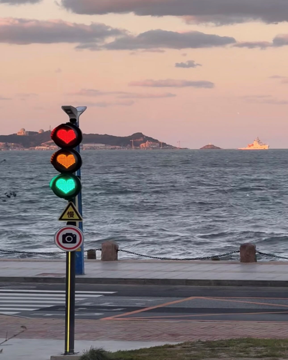 煙台の海の景色
