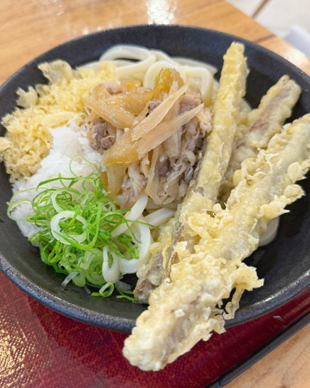 肉ごぼう天ぶっかけうどん